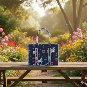 Sac fourre-tout matelassé de haute qualité, motif unique de vache lotus, tissu en coton premium personnalisé pour l'hiver, élégant sac à fermeture éclair pour femmes - Product Image 2