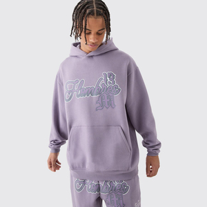 Personalizado 100% algodón Terry ácido lavado sudor trajes de gran tamaño Streetwear chándal hombres Flare pantalones de chándal apilados y conjunto de Sudadera con capucha - Product Image 6