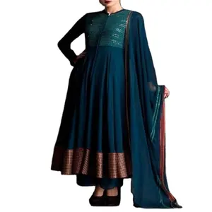 Işlemeli Net elbiseler Unstitched işlemeli üç parçalı Net salwar kameez özel koleksiyon kadınlar için