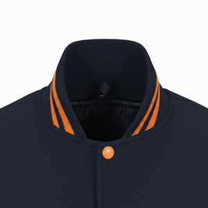 Chaqueta con letras informal ajustada para hombre de calidad superior, moda universitaria personalizada, logotipo frontal de cuero genuino de alta calidad a prueba de viento - Product Image 3