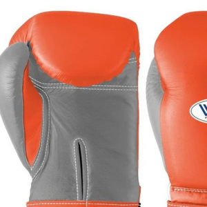 Gants de boxe professionnels en cuir orange et gris, avec fermeture velcro au poignet, pour l'entraînement et le sparring, pour hommes et femmes - Product Image 2