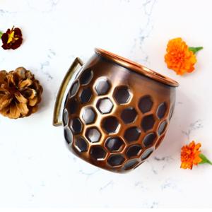 Tasse en cuivre martelé antique Moscow Mule Tabletop Decorate for Breakfast Juice Drinking 100% Copper Mug for Wedding and Parties - Product Image 2