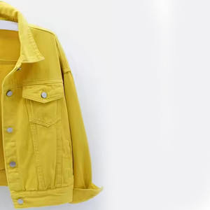 Veste en jean pour hommes confortable de couleur unie 100% coton vêtements décontractés pour l'hiver Streetwear avec logo avant et poches - Product Image 2