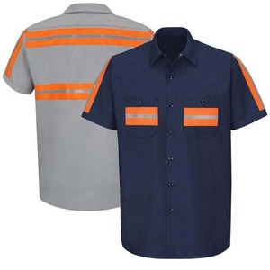 Reflective Stripes Hi Vis Workwear Construction Shirt with Customized Logo Short Sleeve High Visibility - Product Image 1