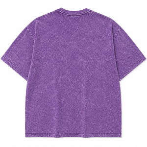 T-shirt Homme Personnalisé Vintage Urban Terrain en Coton Délavé Coupe Oversize Manches Courtes Col Rond Uni Violet Décontracté en Maille Jersey - Product Image 2