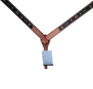 Collier de poitrine occidental de cheval en cuir de qualité supérieure de vente chaude avec des perles pour l'équitation - Product Image 6