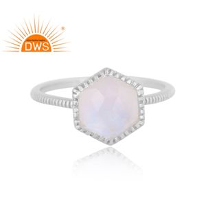 Anillo apilable de piedras preciosas de luna de arcoíris Natural de plata de ley superventas, joyería personalizada para mujer, regalo para ella - Product Image 3