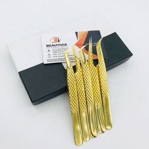 คีมหนีบขนตาปลอมชุบทอง24K แหนบปลายแหลมแบบมืออาชีพทำจากเหล็กญี่ปุ่น - Product Image 3