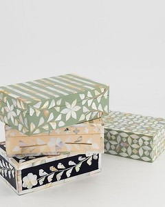 Petite boîte de rangement en incrustation de nacre faite à la main S R EXPORTS Boîtes à bijoux pour emballage et cadeau Carton emballé - Product Image 4