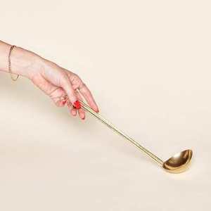 Cuillère de mariage en acier inoxydable de couleur or de l'Inde, parfaite pour les accessoires de cuisine de table à manger à la maison - Product Image 3