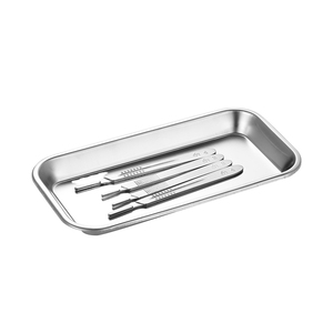 Bandejas de instrumentos quirúrgicos manuales al mejor precio, placa cuadrada Dental de acero inoxidable, certificada por bandeja plana CE, tratamiento de servicio de espejo - Product Image 1