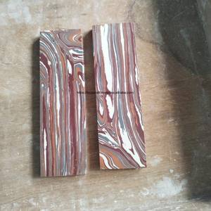 Couteau à technique artisanale avec manche en os de chameau, lame en pierre naturelle polie jaune teinte, écailles de couteau animalières, toucher réel, art - Product Image 3