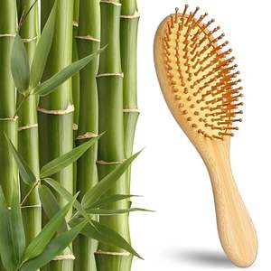 Professional Women's Hair Styling Tool Custom Logo 100% Natural Bamboo Hair <b>Brush</b> Comb Sustainable and <b>Detangling</b> - Product Image 1
