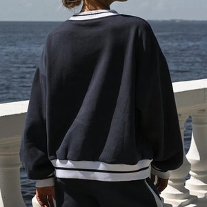 Personalizado gráfico Varsity Mockneck Heavyweight Terry Fleece Sudadera de manga larga Serigrafía Personalizada Otoño/Invierno - Product Image 2