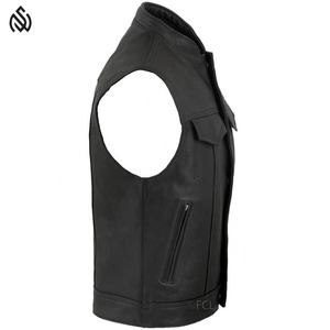 Buena calidad 100% cuero hecho moda chaleco precio razonable hombres ropa transpirable cuero chaleco para hombres - Product Image 3