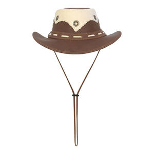 Sombreros de vaquero Vintage de nuevo mejor diseño para hombres y mujeres y sombrero de fiesta de moda de retazos de Color sólido - Product Image 6