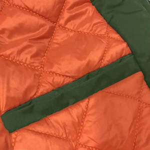 Chaqueta Bomber Acolchada para Hombre, Naranja y Verde, Cuello Alto, Cierre Completo, Resistente al Viento, Ropa de Invierno Informal, Relleno de Poliéster - Product Image 3