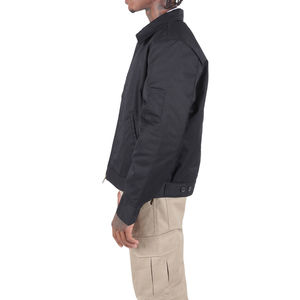 Manteau décontracté de grande taille pour hommes, blouson aviateur de couleur unie, printemps, automne, hiver, Style vintage, fermeture éclair, polyester, tricoté sur mesure - Product Image 3