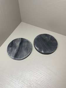 Juego de posavasos redondos de mármol negro - Product Image 3