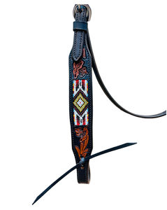 Vente chaude Headstall en cuir véritable de haute qualité avec des perles faites à la main Style occidental équitation meilleur produit équestre - Product Image 2