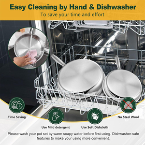 इंडक्शन और गैस स्टोवअप के लिए ओएम/ओडम ट्रिप्स्ट स्टेनलेस स्टील नॉन-स्टिक फ्राइंग पैन सेट 304/316 कुकवेयर - Product Image 5