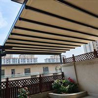 Pergola pliante nordique, toit rétractable en polyester imperméable, résistant à la neige et au gel, auvent extérieur pour balcon et terrasse