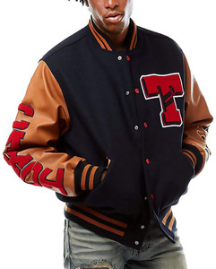 Haute Qualité Hiver Chaud Coupe-Vent Laine Veste Université Baseball Brodé Tigre Graphique Varsity Veste pour Hommes - Product Image 4