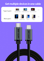Câble USB de type C à micro USB, 1 m, 2 m, câble de charge USB de type C à V8 pour mini ventilateurs, pour ordinateur portable, pour la charge de la PS4, directement de l'usine