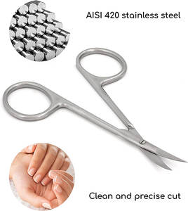 Ciseaux à ongles à cuticules manucure professionnelle PRO série Expert SMART ciseaux à cuticules plaqués argent ciseaux de manucure écologiques - Product Image 3