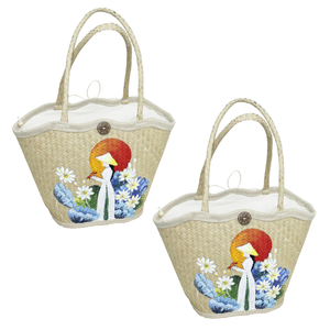 Premium Natural Seagrass Tote Bag with Cotton <b>Liner</b> Eco-Friendly Women's <b>Handbag</b> Handcrafted in Vietnam-for Picnics - Product Image 1