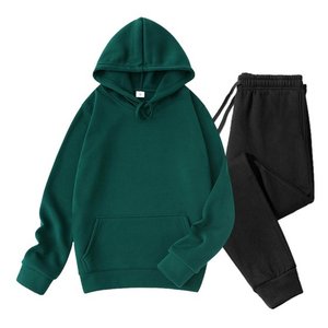 Ensembles de survêtements d'hiver imprimés pour femmes, 2 pièces, en molleton de coton doublé, légers, décontractés, avec taille longue élastique - Product Image 3