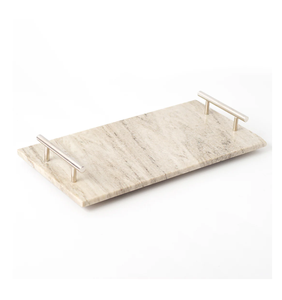 Top Design Marbre Plateau Prix de gros Décoratif Pierre Naturelle Marbre Service Rectangle Plateau - Product Image 2