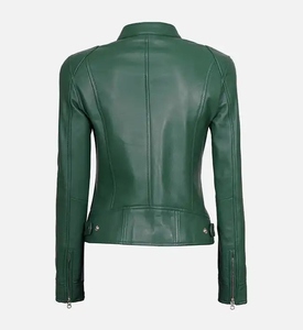 Veste en cuir classique pour femmes, matériau doux au toucher, fermetures à glissière en métal, coupe réglable, prix d'usine - Product Image 2