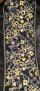 Fait à la main 100% complexe 3D broderie florale dentelle garniture robe de luxe couture utilisation pour les chaussures d'affaires vêtements sacs - Product Image 4