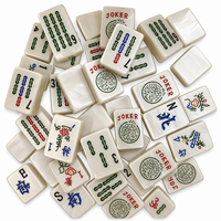 Jeu de Mahjong Blanc Texturé en Acrylique Simple Couche 36 x 25 x 11 mm, Tuiles Polies Miroir pour Jeux de Table en Gros