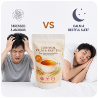 Cortisol Calm Rest Tea Bags Stress Relief Mood Stabilizer Adrenal Support Hormone Balance Caffeine Free Vegan 3g 15ct