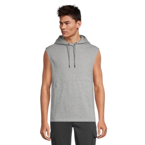 2024 XS Size <b>Men's</b> Workout <b>Sleeveless</b> Gym <b>Hoodie</b> Breathable French Muscle Cut Tank Custom Logo Solid Print Pattern for Summer - Product Image 4