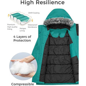 Veste matelassée d'hiver pour femmes, moderne et tendance, unie, respirante, en tissu tissé, coupe-vent, construction isolante - Product Image 4