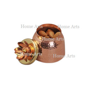 Juego de 2 cajas de chocolates dulces de color cobre y dorado en servidor de frutas secas de forma redonda de metal para los más vendidos - Product Image 4