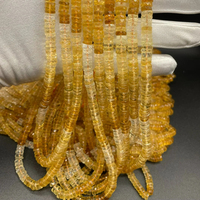 Perles de citrine naturelle de haute qualité, facettées, dorées, 5-7 mm, pour la création de bijoux, pierres Jaipuri, plus de 50 ans d'expérience