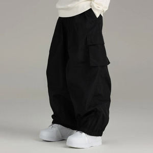 Pantalon de ski baggy pour homme personnalisé, décontracté, couleur unie, hip hop, neige, avec taille élastique, tendance streetwear, fermeture éclair, pantalon de ski baggy pour homme - Product Image 1