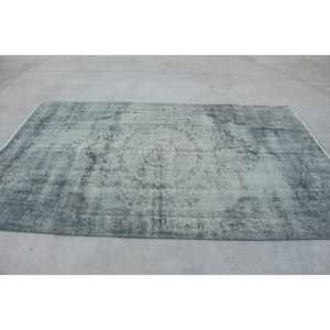 พรมวินเทจตุรกีขนาดใหญ่ 5.3x8.8 ฟุต (162x268 ซม.) พรมลายทางสีเทา - Product Image 2