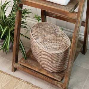Panier de rangement ovale en rotin tressé avec couvercle, paniers de rangement faits à la main, rotin naturel, moderne, multifonction, fabriqué au Vietnam - Product Image 5