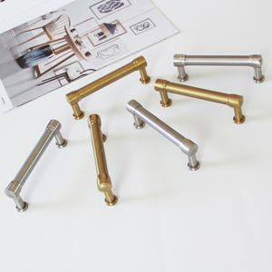 Poignées de porte contemporaines en alliage de zinc, finition or brossé et argent, pour meubles de chambre, salle de bain, armoires de salle à manger, commodes et cuisine - Product Image 3