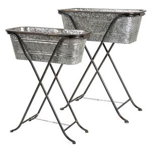 Jardinera Galvanizada para Decoración Rústica, Ideal para Exhibir Flores Coloridas en Patio, Porche o Jardín - Product Image 1