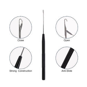 Buy 1 Set Aluminum Hair Crochet Needles Kit <strong>3</strong> <strong>Hook</strong> Needles <strong>Loop</strong> for Lace Wigs Micro Ring Hair Extension Tool <strong>Hook</strong> Needle - Product Image 4