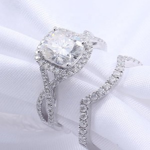 Luxury Rose Gold Plated Princess Cut Moissanite Channel Setting Religious Style Wedding Engagement <b>Ring</b> for Women <b>Men</b> Unisex - Product Image 5