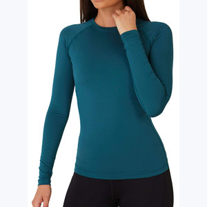 Camiseta de equitación de aspecto profesional para mujer, manga larga, ligera, de secado rápido, 100% poliéster, capa base para mujer - Product Image 1