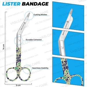 Tijeras médicas para vendar, tijeras de vendaje con patrón médico de Vaslcare Lister, tijeras de vendaje para enfermeras y uso doméstico - Product Image 2