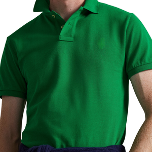 Camiseta Polo Verde para Hombre, Camiseta Informal de Algodón de Manga Corta, Suave, Cómoda y Elegante para Uso Diario, Polo de Color Sólido a la Moda - Product Image 4